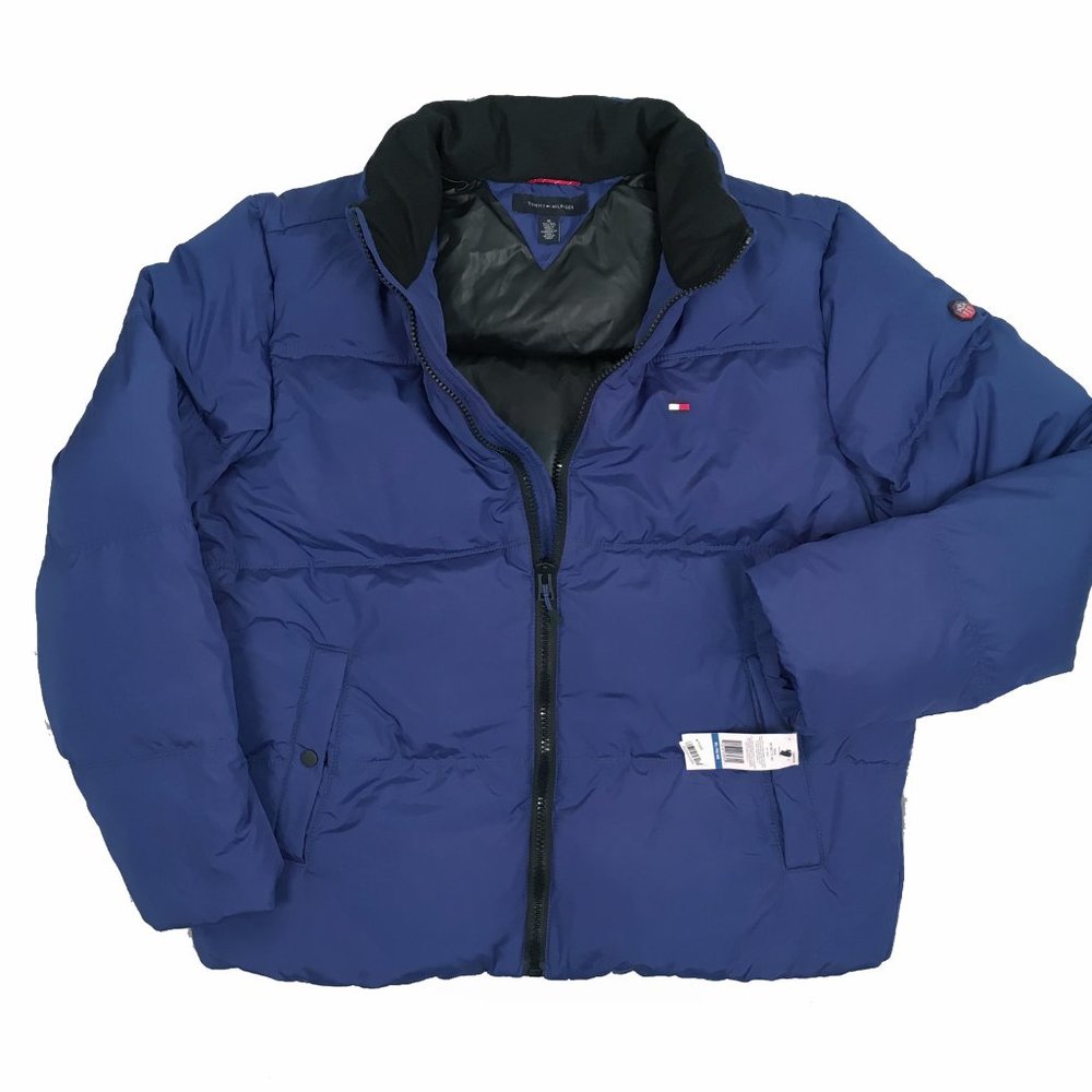 NEW Tommy Hilfiger Down Puffer Jacket! Royal Blue Signature Coldstop System